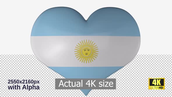 Argentina Flag Heart Spinning