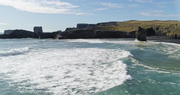 View of Dyrholaey Peninsula From Reynisfjara Beach