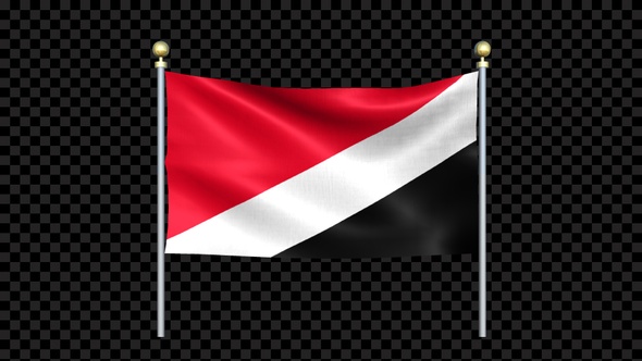 Sealand Principality Flag Waving In Double Pole Looped