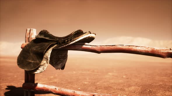 Horse Saddle on the Fence in Monument Valley