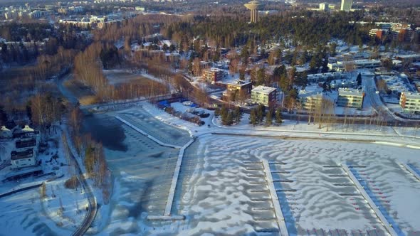 The Aerial View of the Yacht Harbor in Helsinki