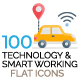 Technology & Smart Working Flat Icons Set - GraphicRiver Item for Sale