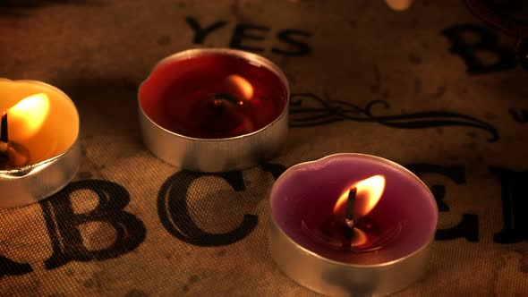 Skull And Candles On Ouija Spirit Board 11