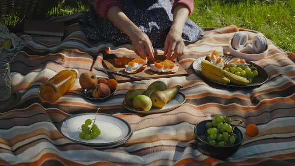 Girl Having Summer Picnic