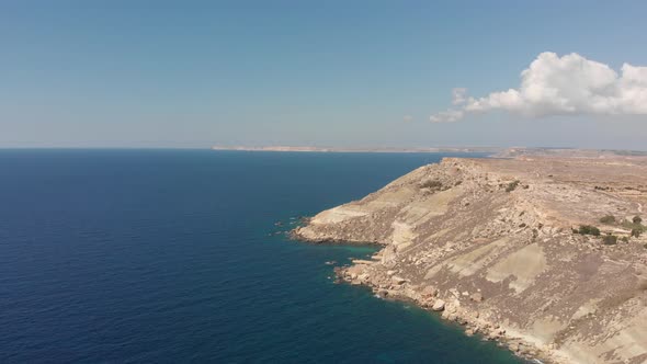 Aerial drone video from western Malta, Mgarr area, Fomm ir-Rih bay.