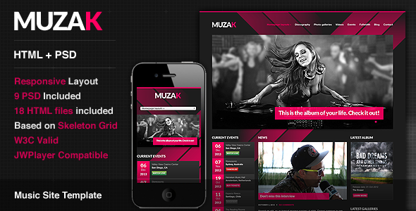 Muzak - Premium Music Site Template