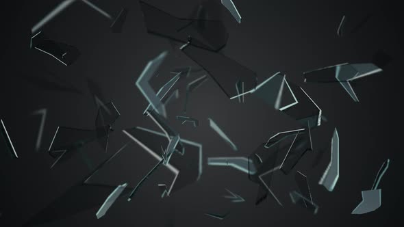 Broken Shards of Glass Flying Motion Background