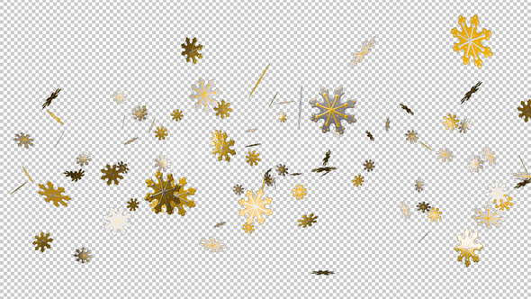 Confetti Snowflakes - Golden & Silver - Explosion Blast - Alpha Channel alt
