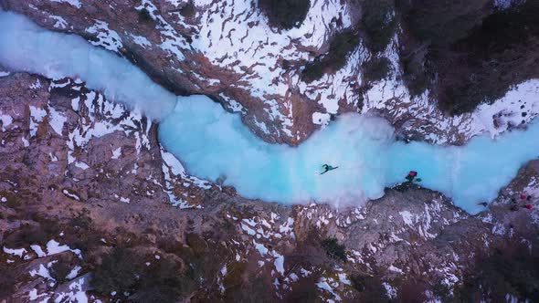 Man is Leading on Ice