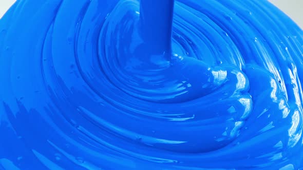 Blue Paint Pouring