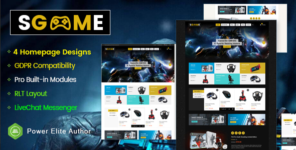 SGame - Responsive Accessories Store OpenCart Theme (Include 3 mobile layouts)