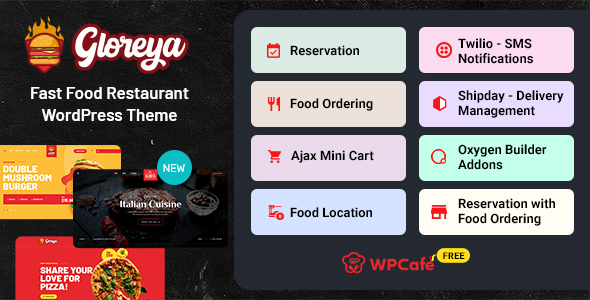 Gloreya - Fast Food & Delivery Restaurant WordPress Theme