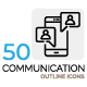 Communication Outline Icons Set - GraphicRiver Item for Sale