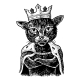 Cat King with Paws Crossed Dressed in the Mantle - GraphicRiver Item for Sale