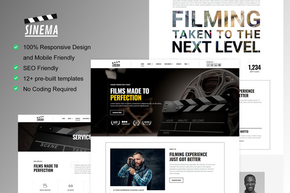 Sinema - Film Maker & Movie Studio Elementor Template Kit