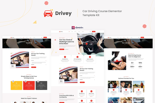 Drivey - Car Driving Course Elementor Template Kit