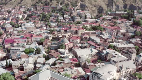 Aerial View City Tbilisi Capital Georgia