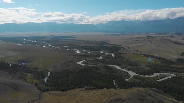 Aerial Video of the Kurai Steppe