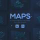 Maps in the form of the night sky and stars - GraphicRiver Item for Sale
