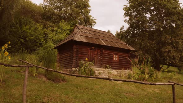 Mysterious Spooky Wooden Cabin in a Forest