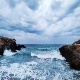 Rough Sea Waves on Winter Beach