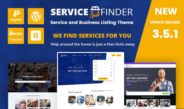 Service Finder – Provider and Business Listing WordPress Theme