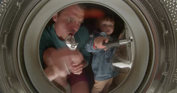 Dad Sings Song Wrench Board Washing Machine Drum