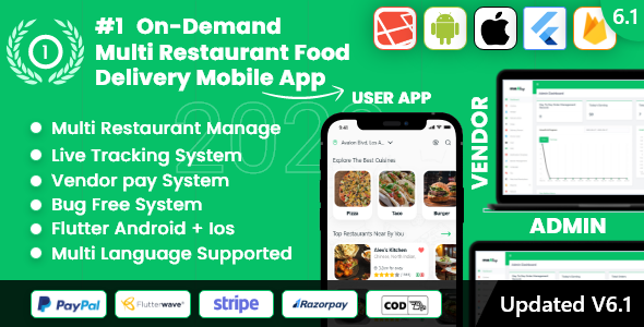 food delivery - Multiple Restaurants food Delivery Flutter App Mealup