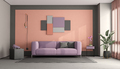 Colorful living room with modern sofa - PhotoDune Item for Sale