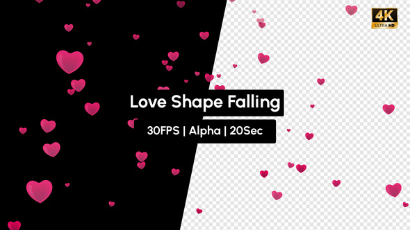 Love Shape Heart Emoji Falling with Alpha