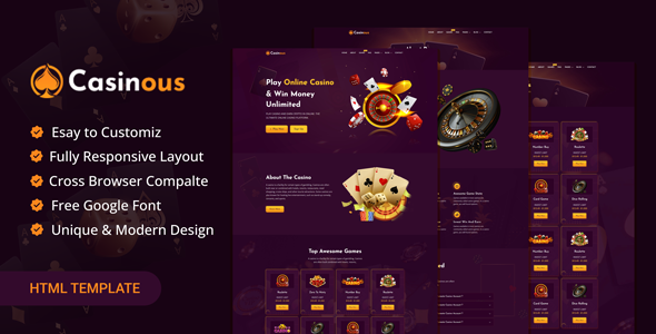 Casinous - Online Casino HTML Template