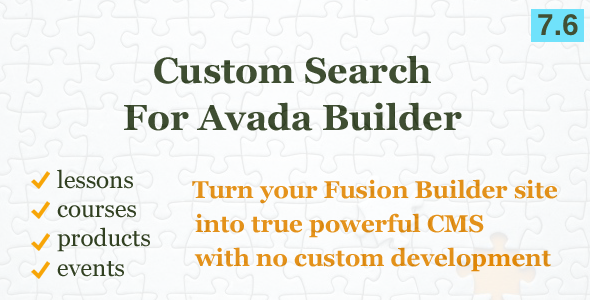 Custom search element for avada builder