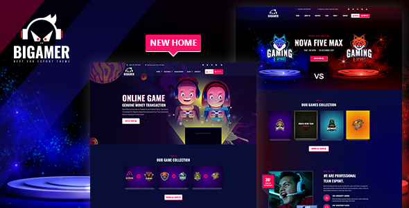 Bigamer - Online eSports And Gaming Tournaments HTML Template