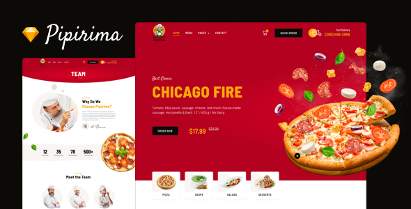 Pipirima — Pizza & Food Delivery Sketch Template