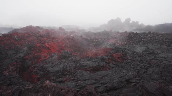 Frozen Lava Flow Resulting From the Eruption Flat Tolbachik