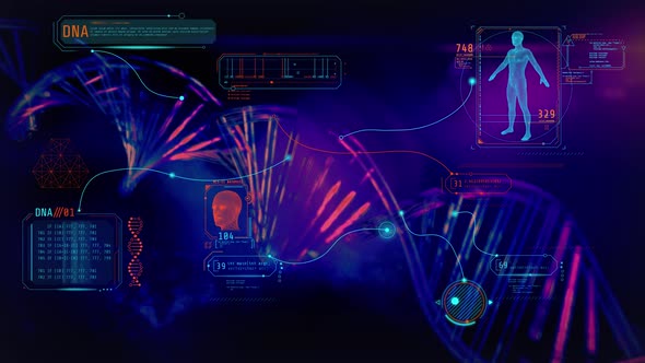 DNA Strand And Infographics To It 4K