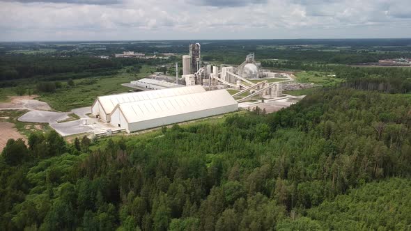 Factory and warehouse aerial view