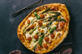 Asparagus and prosciutto pizza with mozzarella above - PhotoDune Item for Sale