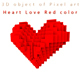 3D models of the Pixel art Heart Love Red color - 3DOcean Item for Sale