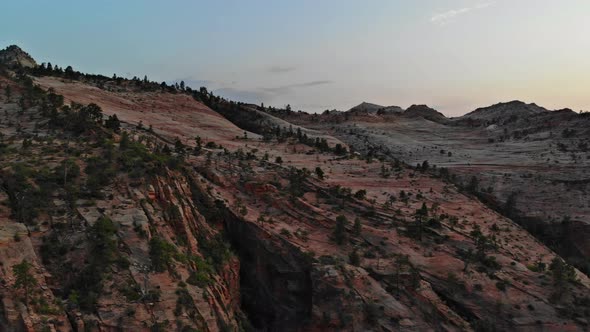 Mountain Sunrise Over the in Zion National Park Mountain Landscape Utah Southwest USA