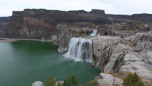 Aerial of Shoshone Falls in Idaho During Spring