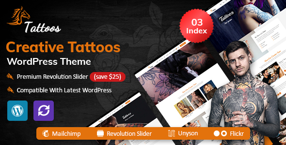 Tattoos WordPress Theme With Automatic AI Blog Content Generator and Chatbot