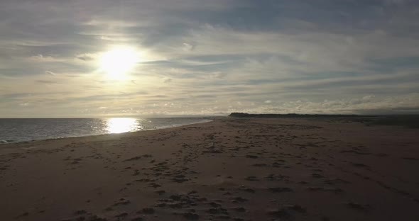 Drone beach shot moving forwards