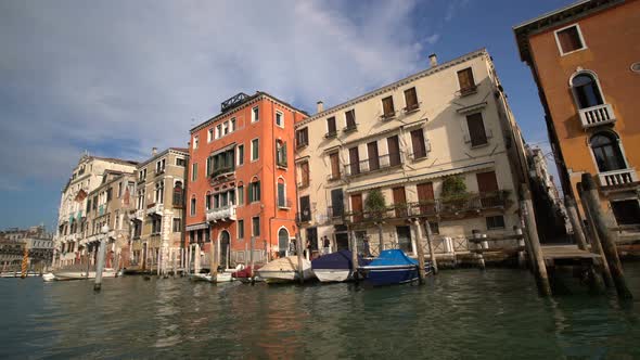 Stabilized Shot of Venice Grand Canal in Italy