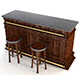 Bar and Stools Set - Colonial Style - 3DOcean Item for Sale