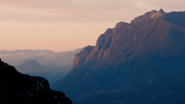 Sunset View Of Mt Si In North Bend Washington