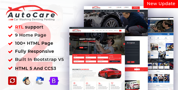 AutoCare | Car Service Car Washing & Car Repair Bootstrap Website Template