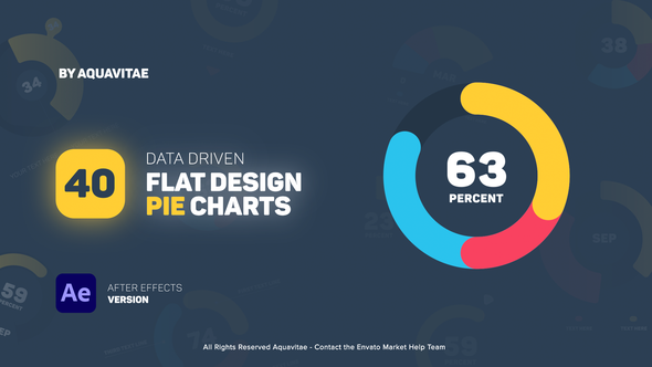 Flat Design Pie Charts alt