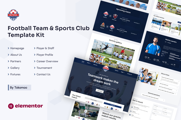 Intera | Football Team & Sports Club Elementor Template Kit