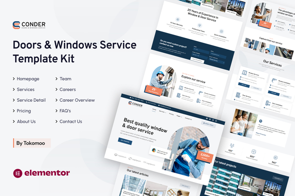 Conder | Doors & Windows Service Elementor Template Kit